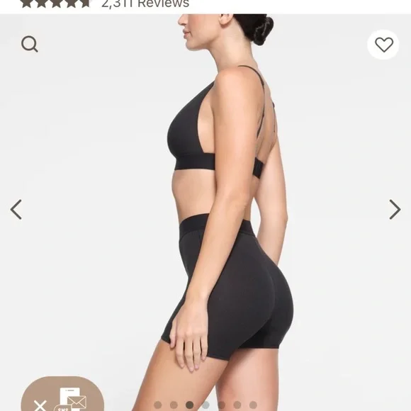 SKIMS Cotton Rib Boxer -Soot NWT sz XL - Picture 2 of 4